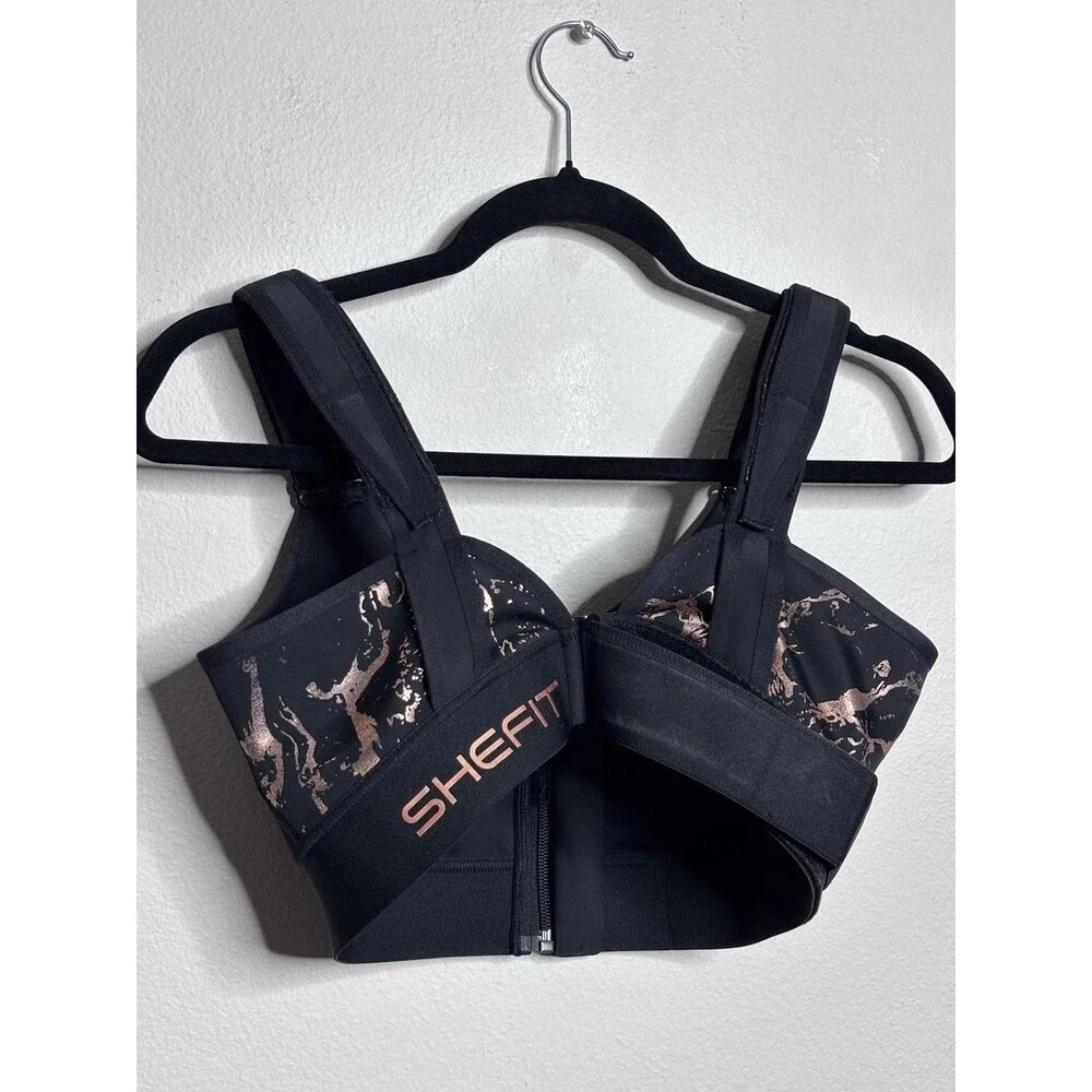 SHEFIT FLEX Black Sports Bra 1Luxe High Support Fitness Activewear